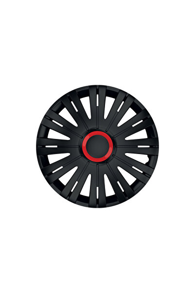 Mega Drive Set of 16` Black Wheel Covers with Red Ring Active