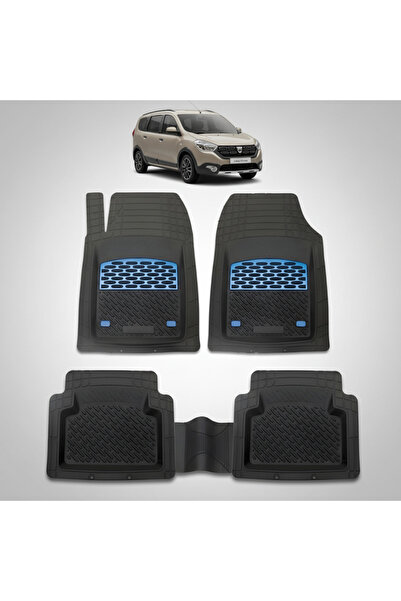 TEAMCAR Covorașe tip tavă compatibile cu Dacia Lodgy Stepway, albastre