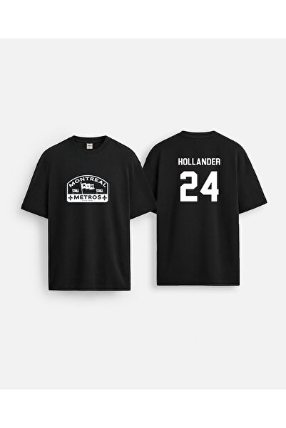 MODA Heated Rivalry Hollander Jersey 24 Printed Crew Neck Black T-Shirt T-Shirt