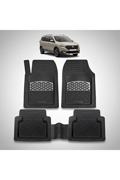 TEAMCAR Covorașe tip tavă compatibile cu Dacia Lodgy Stepway, argintii