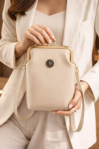 Z&ÇBUTİKK Vintage Gold Frame Mini Çapraz Çanta Kadın Bayramlık Özel Günler