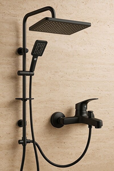 Viosa Siyah Tepe Yağmurlama Robot Duş Seti Banyo Duş Bataryası 2'Li Set 4 Yıl...