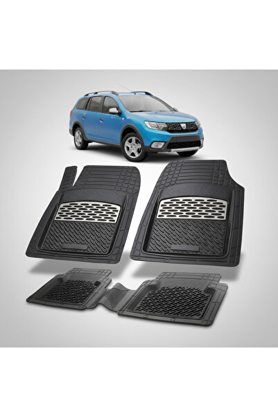 TEAMCAR Covorașe tip tavă compatibile cu Dacia Logan Stepway MCV, argintii