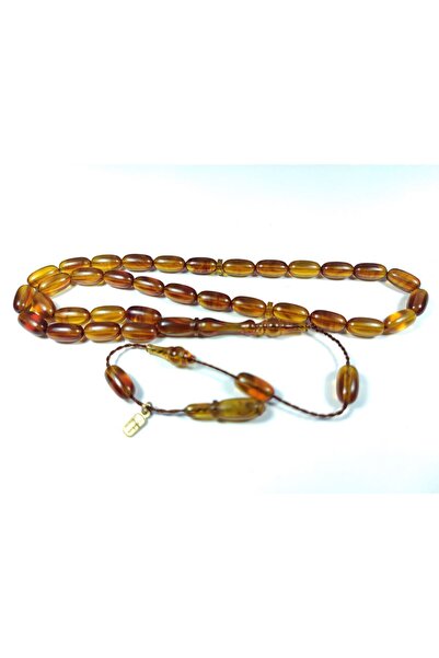 İskeçe Tesbih Ayhan Turan Master Work موقعة 0.6 مم ثقب شفاف مشدود كهرماني معت...