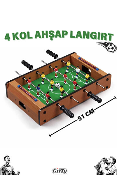 giffy Oyuncak Ahşap Langırt 4 Kol-12 Figürlü Masa Maçı Futbol Masa Oyunu Numa...
