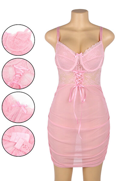 Lingerie and Fashion Style Pink lace nightgown