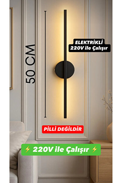 HF DESIGNER Black 50cm Electric Sconce Living Room Hallway Wall Television Si...