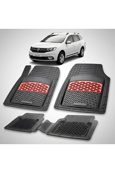 TEAMCAR Covorașe tip tavă compatibile cu Dacia Logan MCV 2017-2021, Roșu