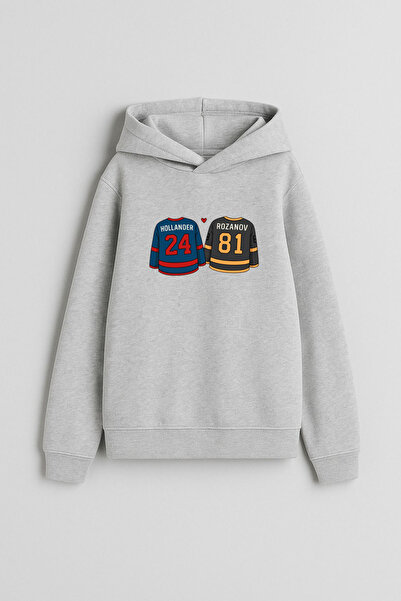 MODA Rozanov 81 Hollander 24 Heated Rivalry Series Printed Gray Hooded Sweats...
