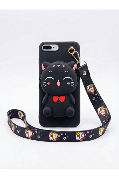 OSG İphone 7 Plus ve 8 Plus Uyumlu Fermuarlı Çantalı Cüzdanlı Boyun Askılı 3 ...