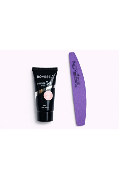 bomesel Kit Powder Gel UV/LED Milky Pink 087 30 ml + Professional Nail File