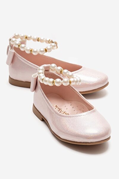 CCWAY AYAKKABI Pantofi pentru copii anti-alunecare cu perle PUDRA SİM