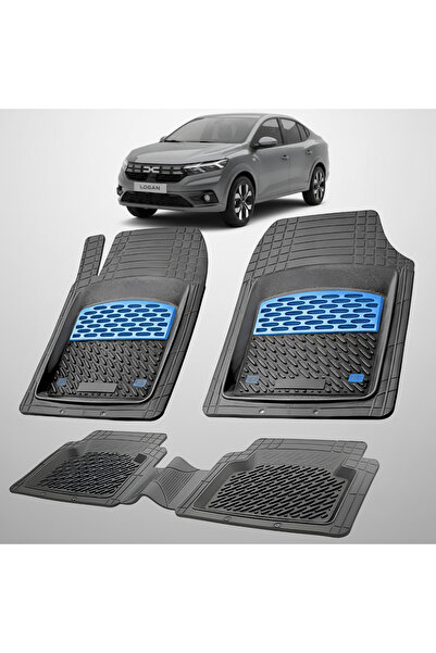 TEAMCAR Covorașe tip tavă compatibile cu Dacia Logan XX, albastre