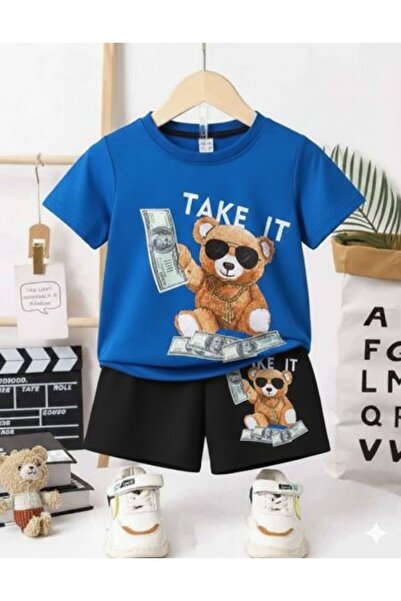 Nice Clothes Children's Tracksuit Set Hooded Unisex Take a Bear Print