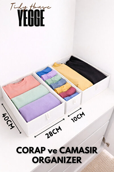 YEGGE 3-Pack Wide Drawer and Closet Organizer, Shelf Organizer, T-Shirt Cloth...