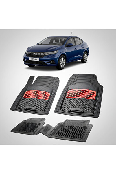 TEAMCAR Covorașe tip tavă compatibile cu Dacia Logan III 2023-2026, Roșu