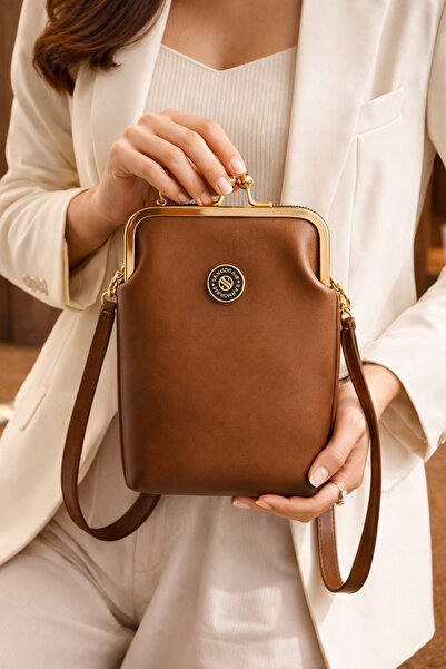 Z&ÇBUTİKK Vintage Gold Frame Mini Çapraz Çanta Kadın Bayramlık Özel Günler