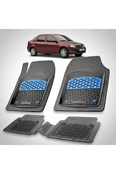 TEAMCAR Covorașe tip tavă compatibile cu Dacia Logan 2004-2008, albastre