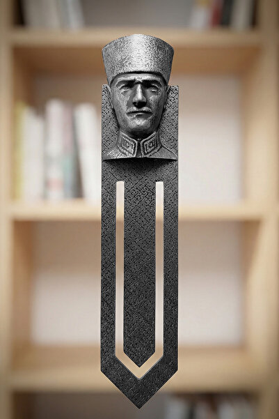 ZAP AKSESUAR Atatürk Büstü Figürlü Kitap Ayracı El Yapımı Özel Tasarım Hediye...