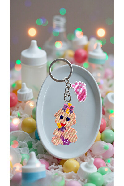 SEARD Miyuki Beads Handmade Baby Girl and Baby Feet Keychain/Bag Ornament
