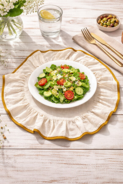 MUEV Çeyizlik Fırfırlı Supla % 100 Pamuk Gold Serisi Amerikan Servis Lüks Ove...