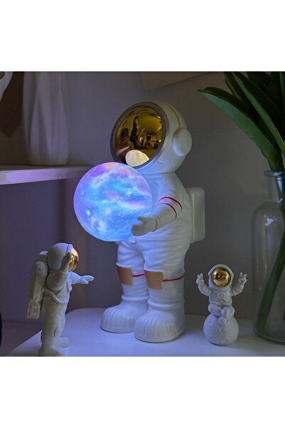 Çeşithane Astronot Planet Gece Lambası & Bluetooth Hoparlör - Kristal Küre Sa...