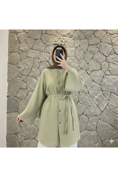 Mina Terzi&Butik Düğmeli Kuşaklı Tunik