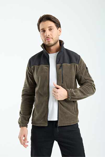 Store Men's Smoked Full Zip Antipilling Non-Pilling Softshell Paneled Fleece ...