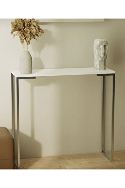 LARADESİGN Dresuar Dekoratif Raflı Konsol Krom Metal Dresuar