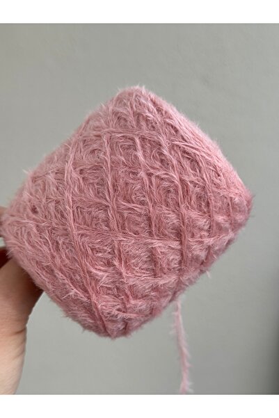 Şebnemhobiyarn Koyu Pudra Renk 8 kat Tavşan Tüyü Örgü İpi 100 gr