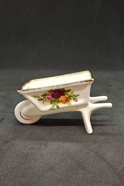 Royal Albert Old Country Roses Bone China Antique Porcelain Wheelbarrow Figure 8X5 cm