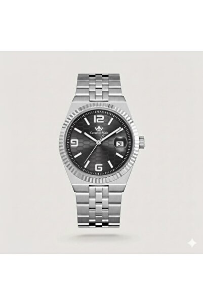 Caverton Mair ساعة كافرتون ماير بمينا أسود وسير ستيل