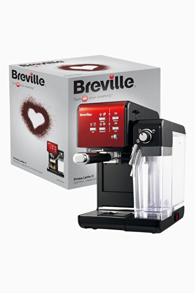 Breville Latte II Espresso Makinesi, 19 Bar Pompa, Süt Köpürtücü, Kırmızı