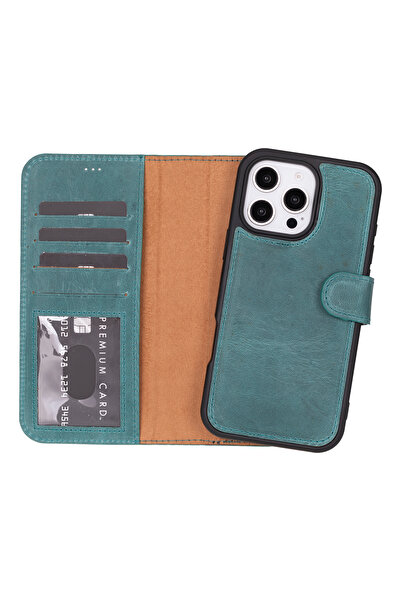 buğrahayalin iPhone 16 Pro Max Compatible Genuine Leather Handmade Wallet Cas...