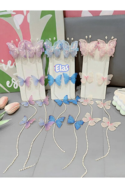 ELAS HOME Cataramă dublă cu fluture suspendat pentru fete