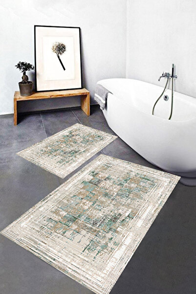 ROVİGO HOME Digital Printing Modern Bathroom Rug Double Bath Mat Rvg5-0525 10...