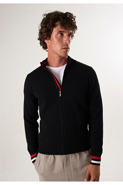 Felix Hardy Men's Full Zip Cardigan - Black