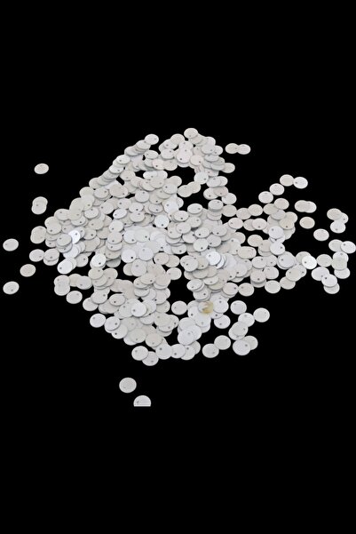 Serhat Aksesuar ve El İşçilik Mat Gümüş 8 mm Yandan Delikli Plastik Pul Payet...