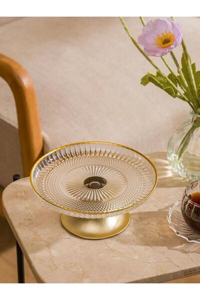 LC Waikiki Renksiz Desenli Cam Ayaklı Sunumluk (S6)