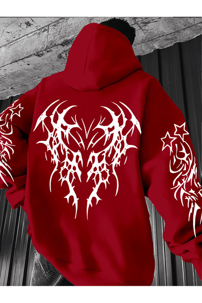 GALASHOP Erkekler için Hoodie with a Dark-Themed Baskılı
