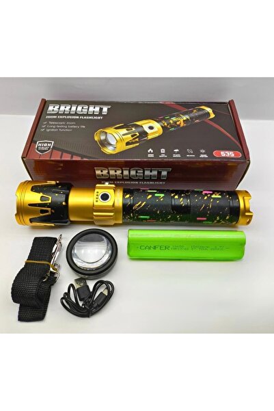 EMİN ENSAR HOME 15000 Lümen Ateş Yakabilen Zoomlu El Feneri 15600 mAh Güçlü Işık