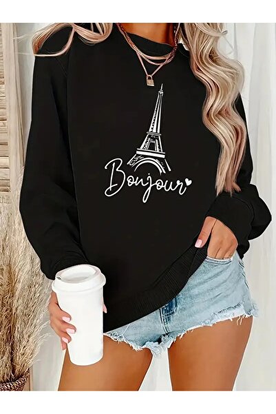 Deocept Women's Printed Crew Neck Comfortable Fit Women's Sweatshirt