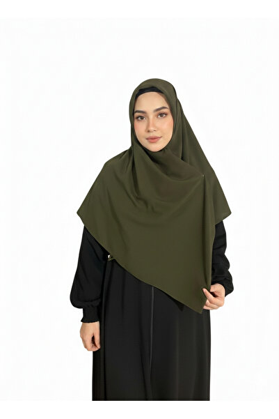 Nakişce Hijab Large Size Medina Silk Scarf -Khaki 120X120