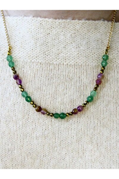 esha Natural Stone Ametrine Green Agate Hematite Natural Stone Women's Natura...