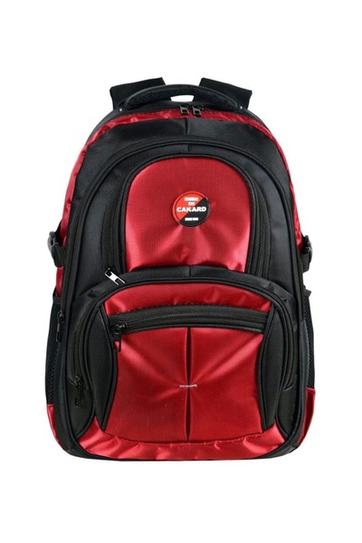 CAKARD 4001 Black Red Waterproof Orthopedic Multi-Compartment Laptop School T...