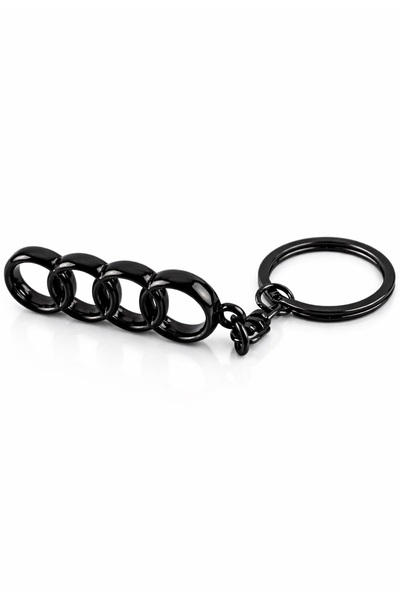 GARDENAUTO Audi 3D Metal Car Keychain - Black Coated Auto Keychain