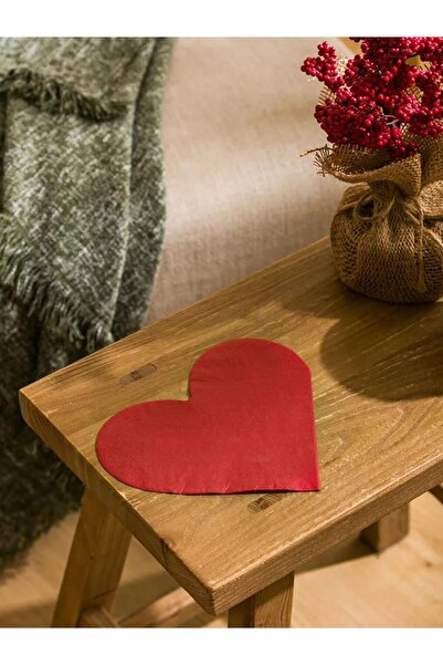 LC Waikiki Kırmızı Kalp Baskılı Kağıt Peçete 20 li (S6)