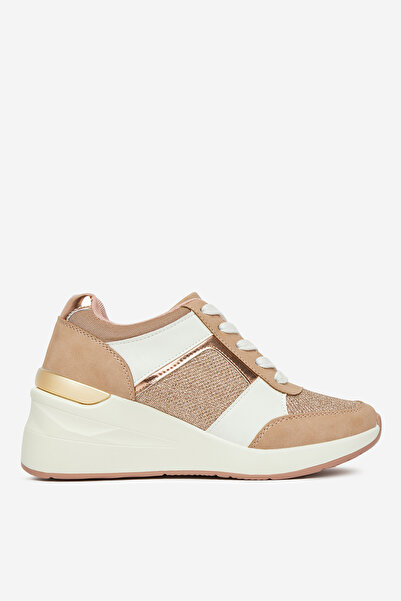 DeeZee Women's Wedge Sneakers Low Pink Wedge 40