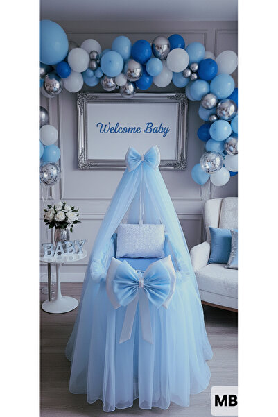 Mutlu Başlangıçlar Mavi Hastane Odası Süsleme Küvöz Eteği Cibinlik Küvöz Fiyonk