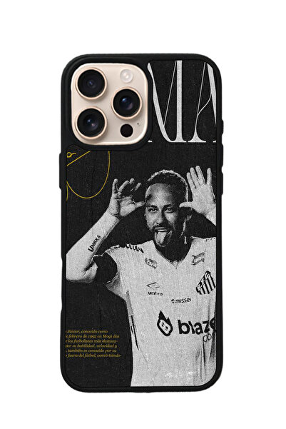 SCALETA CASE iPhone 13 Pro Max Uyumlu Neymar JR Tasarımlı Glossy Mat Siyah Si...